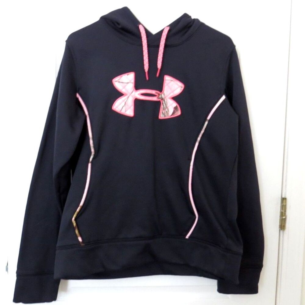 Under Armour Women's Storm Caliber Pullover Hoodie Black/Pink L EUC Gorpcore